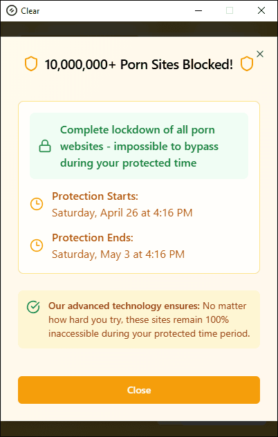 Clear app blocking 10,000,000+ porn sites